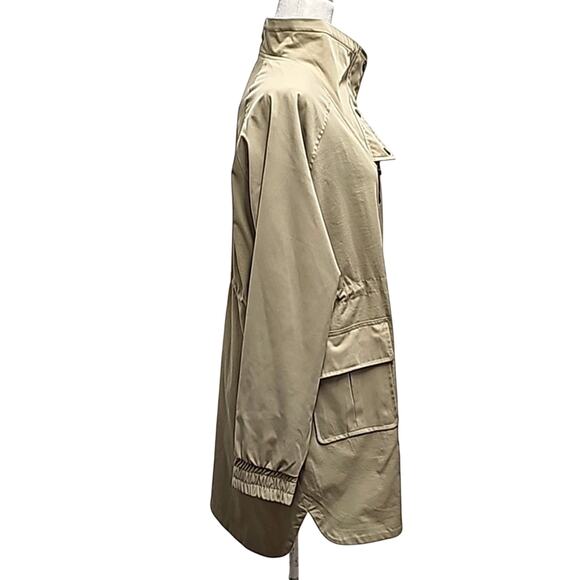 LIV Outdoor Women Taupe Cinch Waist 2 Pocket Wind&Water Resistant Jacket Size L - Picture 2 of 11